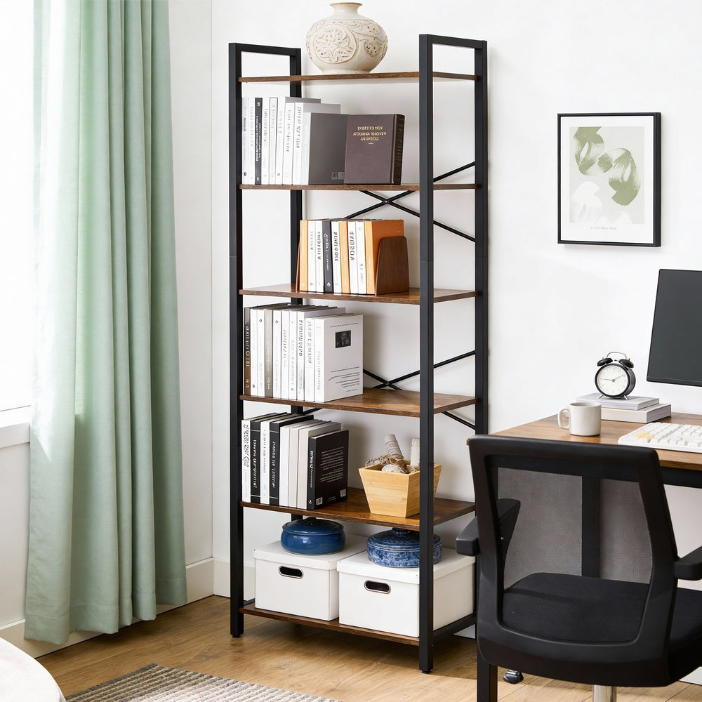 Storage Rack with 6 Tiers, Book Shelf, 30 x 80 x 186 cm, for Study, Living Room, Bedroom, Brown - image 10