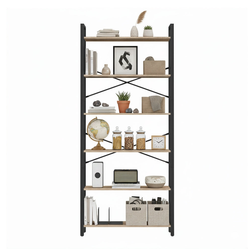 Storage Rack with 6 Tiers, Book Shelf, 30 x 80 x 186 cm, for Study, Living Room, Bedroom, Brown - image 17