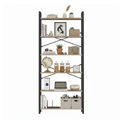 Storage Rack with 6 Tiers, Book Shelf, 30 x 80 x 186 cm, for Study, Living Room, Bedroom, Brown - image 17