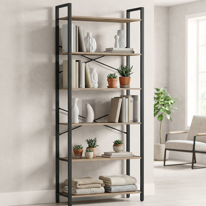 Storage Rack with 6 Tiers, Book Shelf, 30 x 80 x 186 cm, for Study, Living Room, Bedroom, Brown - image 19