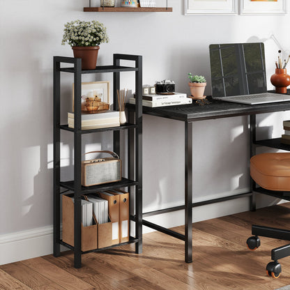 4-Tier Tall Bookshelf, Narrow Bookcase, Skinny Book Shelf for Living Room - image 1