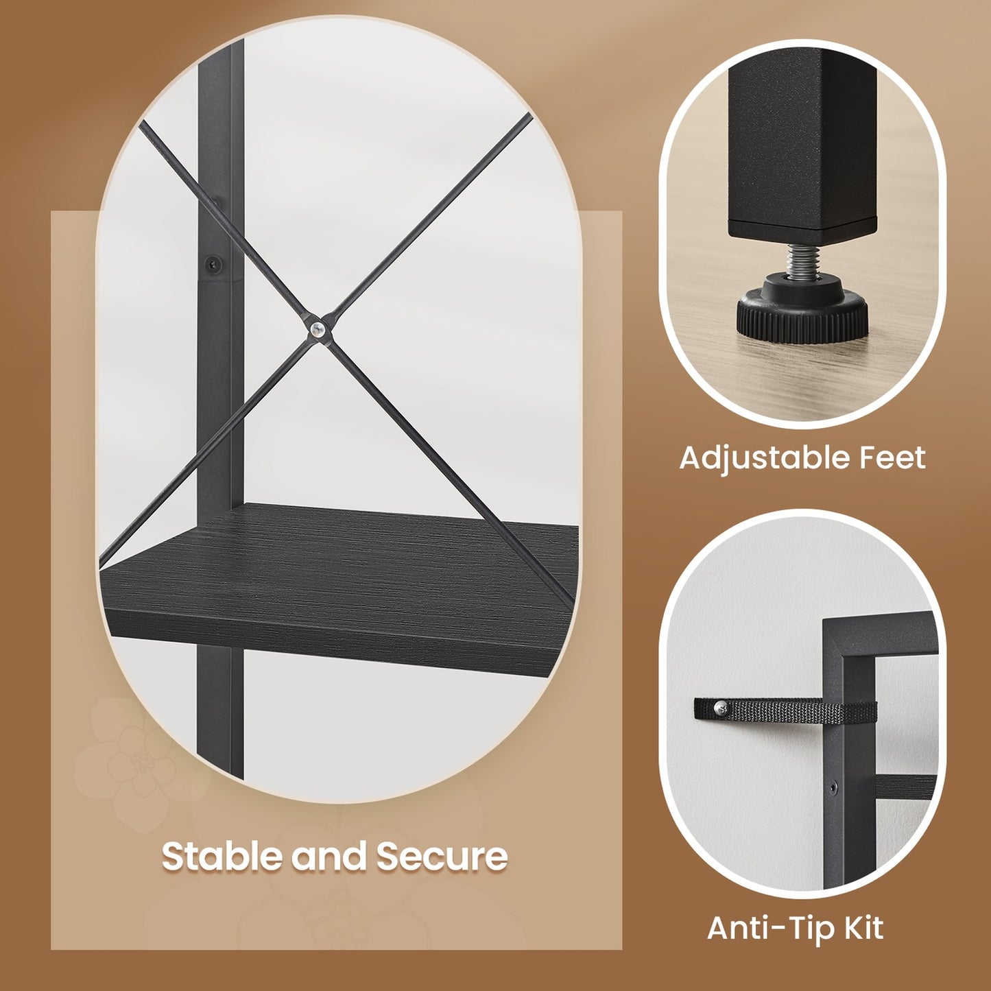 4-Tier Tall Bookshelf, Narrow Bookcase, Skinny Book Shelf for Living Room - image 2
