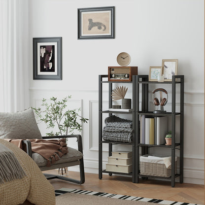 4-Tier Tall Bookshelf, Narrow Bookcase, Skinny Book Shelf for Living Room - image 4
