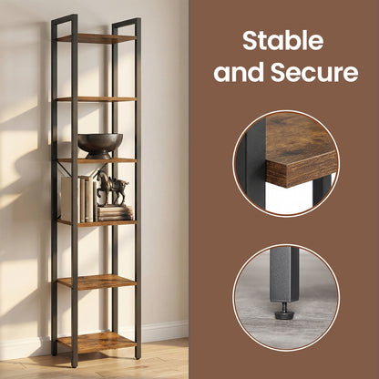 Storage Rack with 6 Tiers, Book Shelf, 30 x 40 x 187.5 cm, for Study, Living Room, Bedroom, Black - image 14