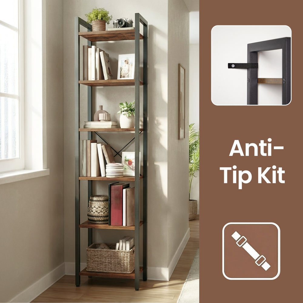 Storage Rack with 6 Tiers, Book Shelf, 30 x 40 x 187.5 cm, for Study, Living Room, Bedroom, Black - image 21