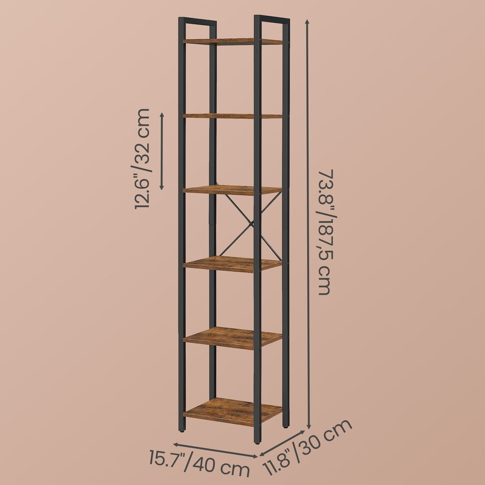 Storage Rack with 6 Tiers, Book Shelf, 30 x 40 x 187.5 cm, for Study, Living Room, Bedroom, Black - image 22