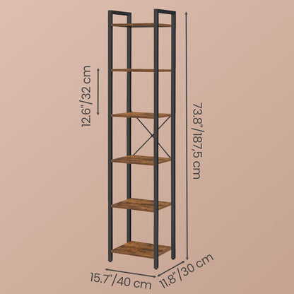 Storage Rack with 6 Tiers, Book Shelf, 30 x 40 x 187.5 cm, for Study, Living Room, Bedroom, Black - image 22
