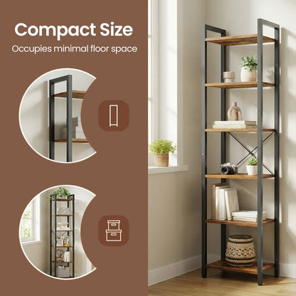 Storage Rack with 6 Tiers, Book Shelf, 30 x 40 x 187.5 cm, for Study, Living Room, Bedroom, Black - image 24
