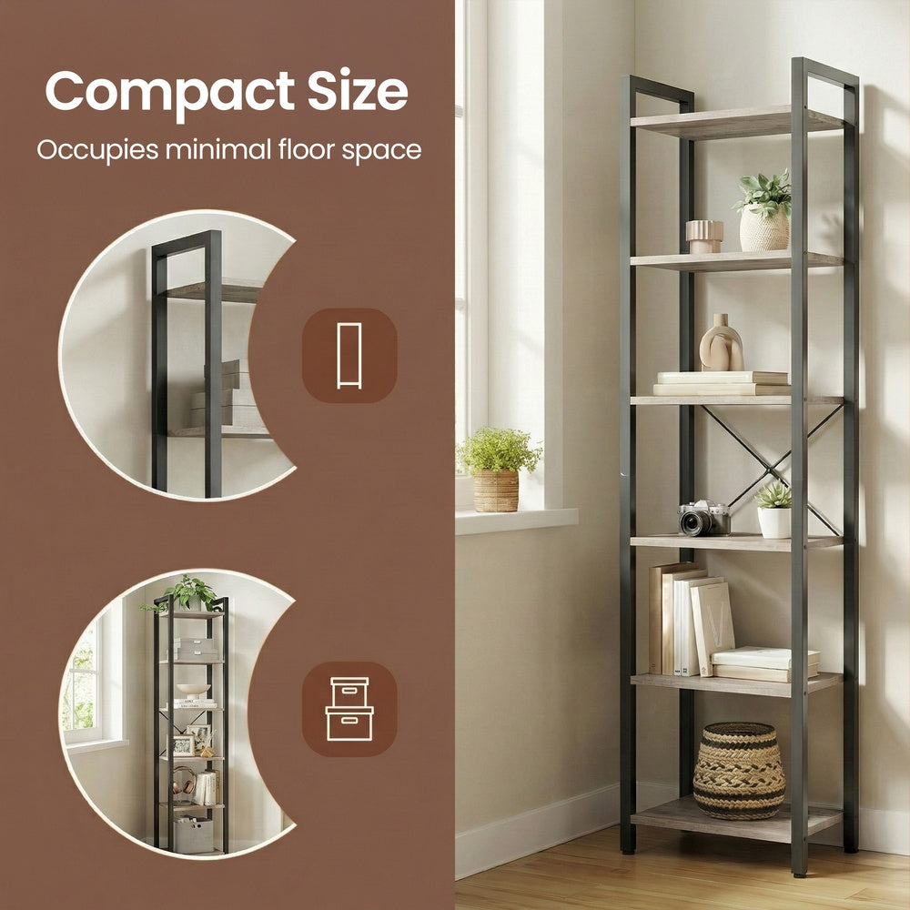 Storage Rack with 6 Tiers, Book Shelf, 30 x 40 x 187.5 cm, for Study, Living Room, Bedroom, Black - image 27