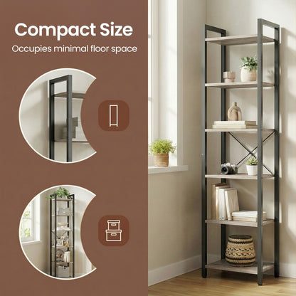 Storage Rack with 6 Tiers, Book Shelf, 30 x 40 x 187.5 cm, for Study, Living Room, Bedroom, Black - image 27