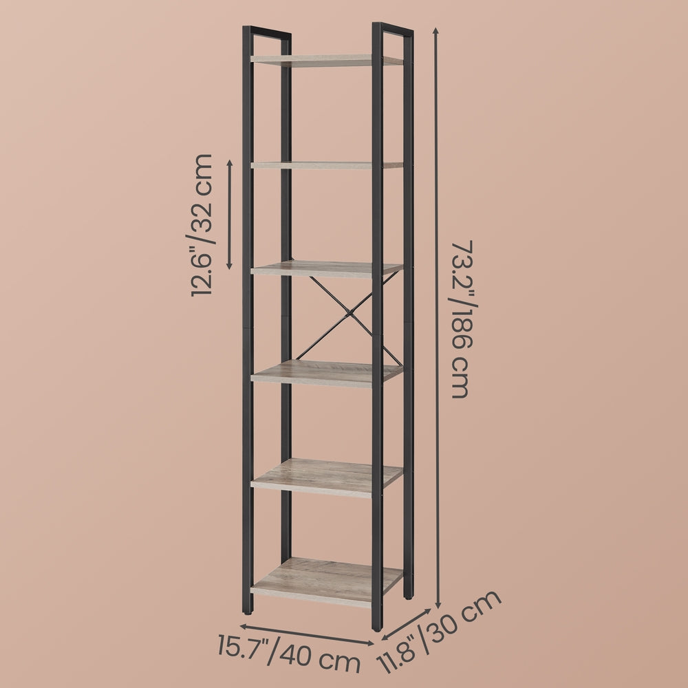 Storage Rack with 6 Tiers, Book Shelf, 30 x 40 x 187.5 cm, for Study, Living Room, Bedroom, Black - image 33