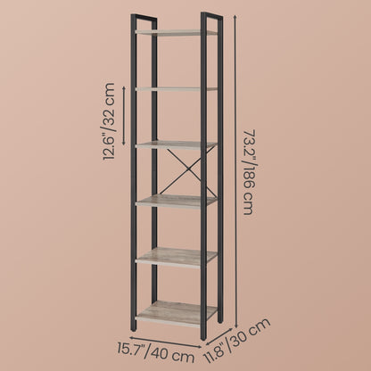 Storage Rack with 6 Tiers, Book Shelf, 30 x 40 x 187.5 cm, for Study, Living Room, Bedroom, Black - image 33