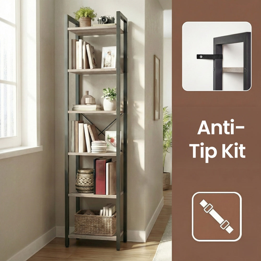 Storage Rack with 6 Tiers, Book Shelf, 30 x 40 x 187.5 cm, for Study, Living Room, Bedroom, Black - image 34