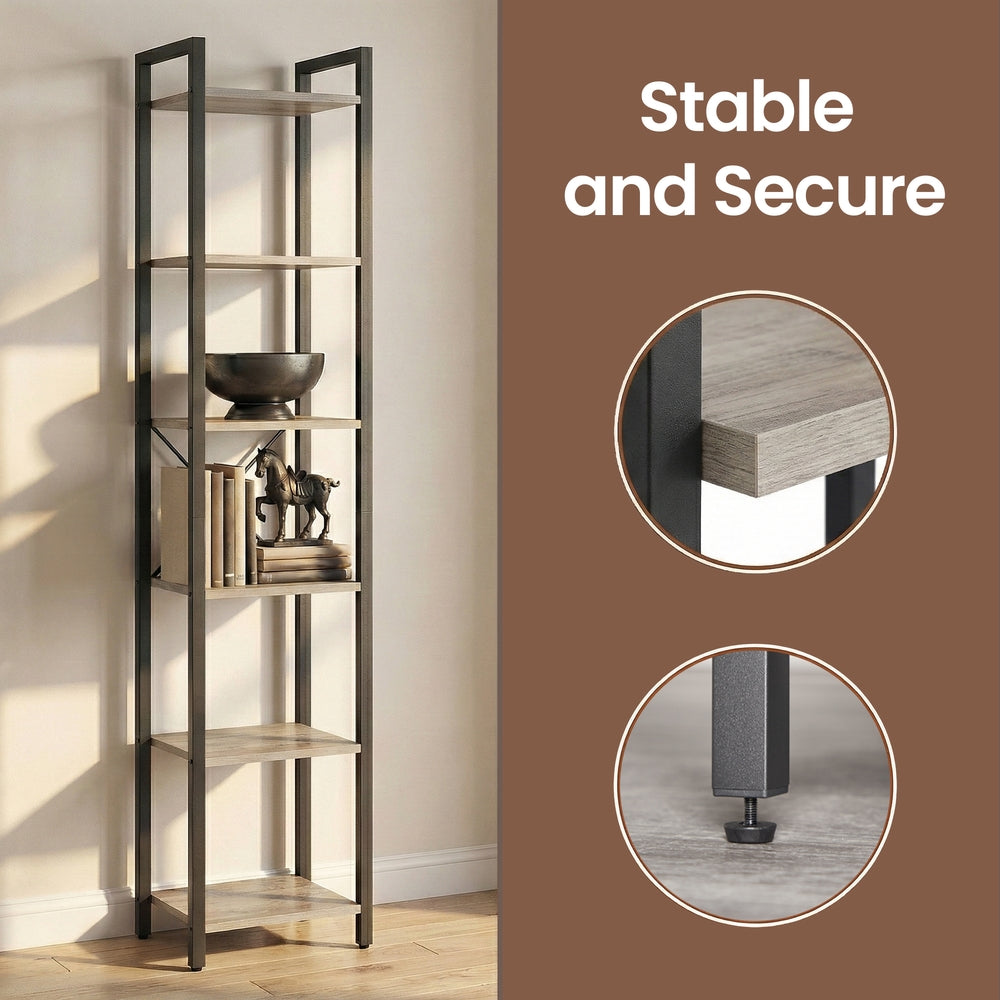 Storage Rack with 6 Tiers, Book Shelf, 30 x 40 x 187.5 cm, for Study, Living Room, Bedroom, Black - image 35
