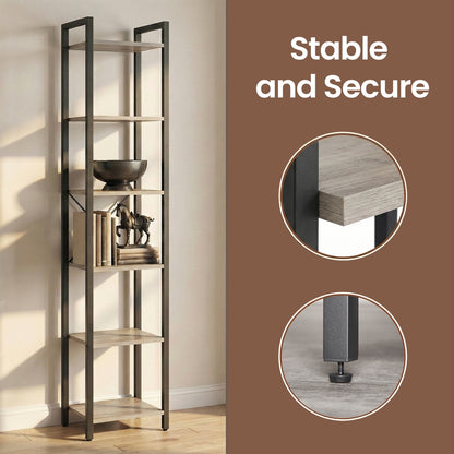Storage Rack with 6 Tiers, Book Shelf, 30 x 40 x 187.5 cm, for Study, Living Room, Bedroom, Black - image 35