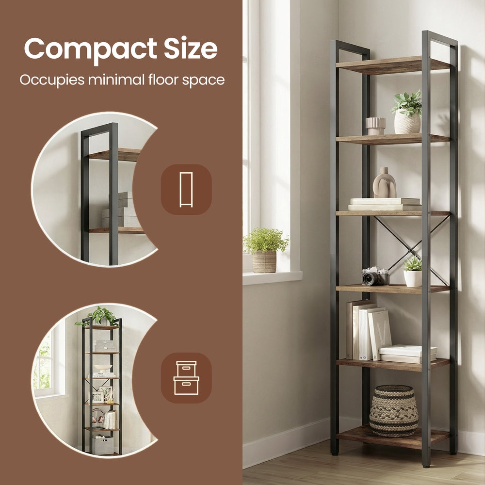 Storage Rack with 6 Tiers, Book Shelf, 30 x 40 x 187.5 cm, for Study, Living Room, Bedroom, Black - image 38