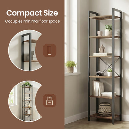 Storage Rack with 6 Tiers, Book Shelf, 30 x 40 x 187.5 cm, for Study, Living Room, Bedroom, Black - image 38