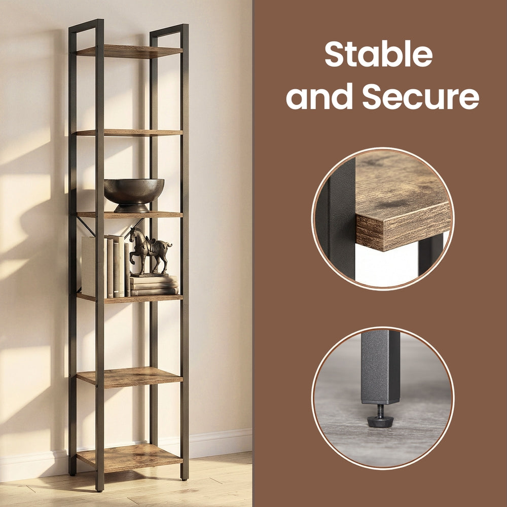 Storage Rack with 6 Tiers, Book Shelf, 30 x 40 x 187.5 cm, for Study, Living Room, Bedroom, Black - image 39
