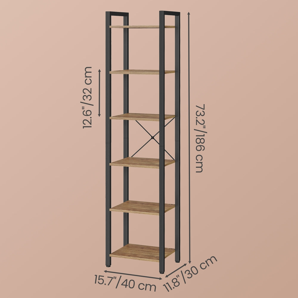 Storage Rack with 6 Tiers, Book Shelf, 30 x 40 x 187.5 cm, for Study, Living Room, Bedroom, Black - image 44