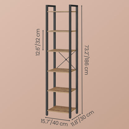Storage Rack with 6 Tiers, Book Shelf, 30 x 40 x 187.5 cm, for Study, Living Room, Bedroom, Black - image 44
