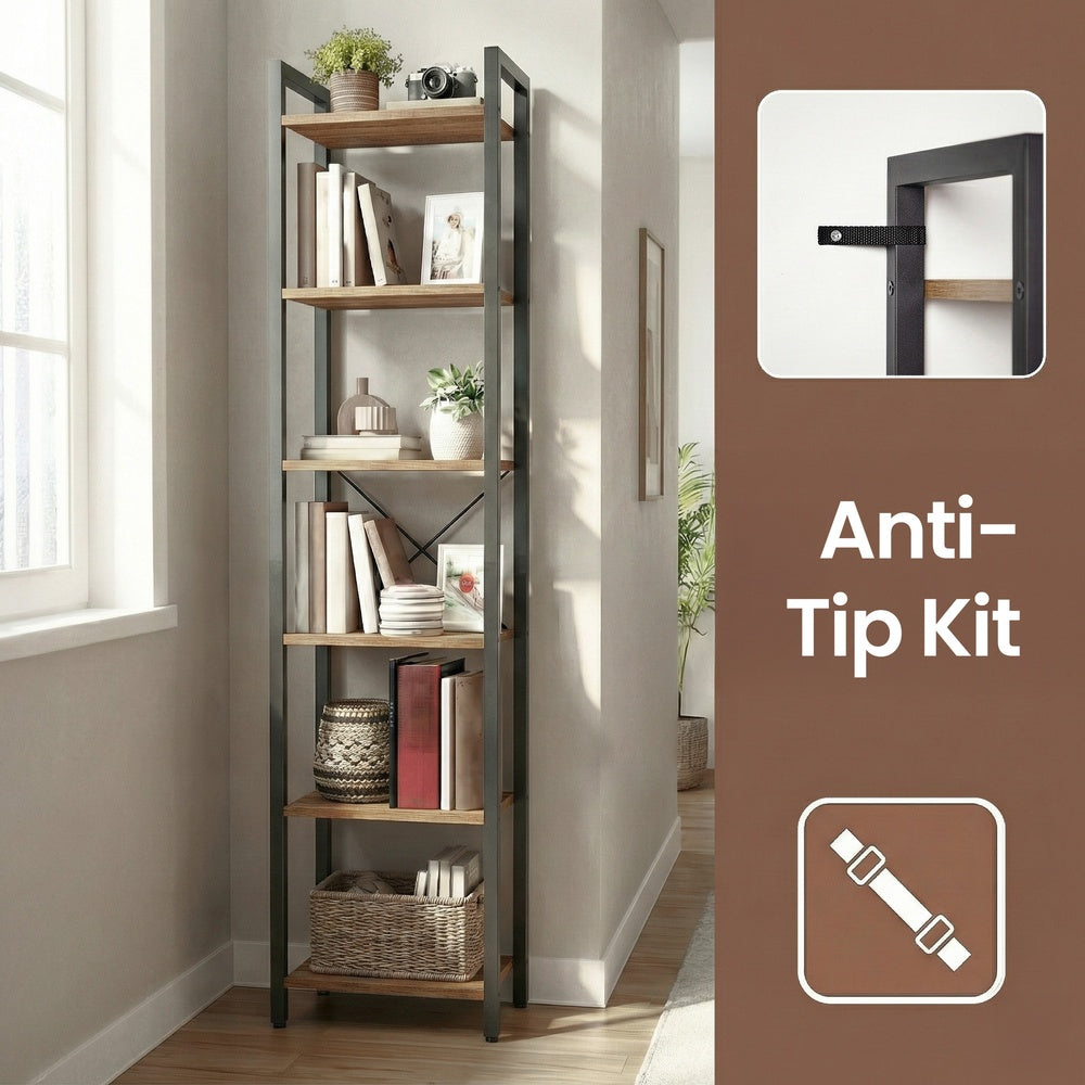Storage Rack with 6 Tiers, Book Shelf, 30 x 40 x 187.5 cm, for Study, Living Room, Bedroom, Black - image 46