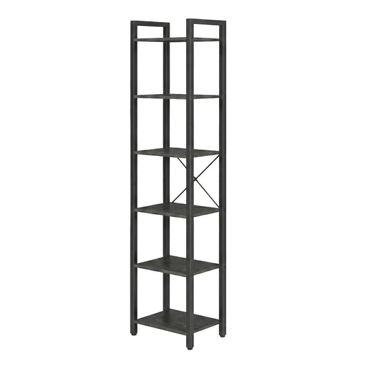 Storage Rack with 6 Tiers, Book Shelf, 30 x 40 x 187.5 cm, for Study, Living Room, Bedroom, Black - image 1