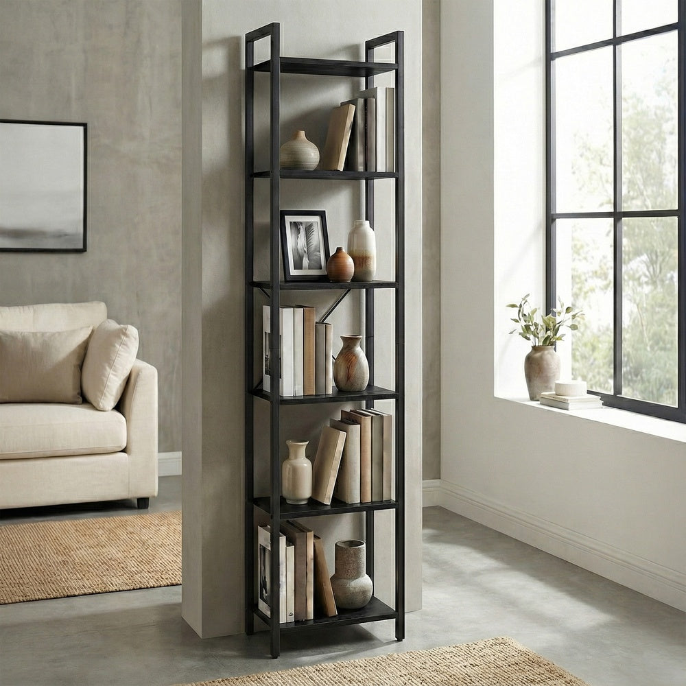Storage Rack with 6 Tiers, Book Shelf, 30 x 40 x 187.5 cm, for Study, Living Room, Bedroom, Black - image 6