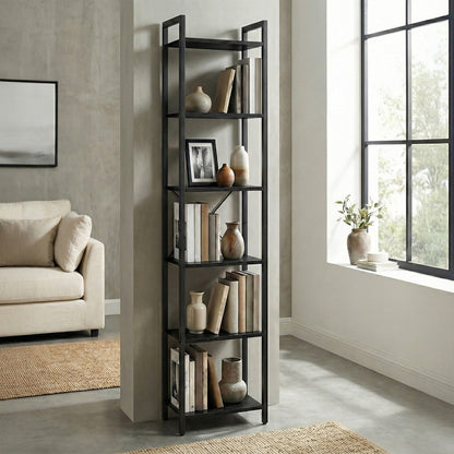 Storage Rack with 6 Tiers, Book Shelf, 30 x 40 x 187.5 cm, for Study, Living Room, Bedroom, Black - image 6