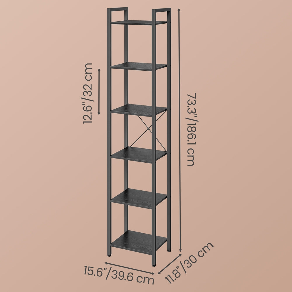 Storage Rack with 6 Tiers, Book Shelf, 30 x 40 x 187.5 cm, for Study, Living Room, Bedroom, Black - image 8