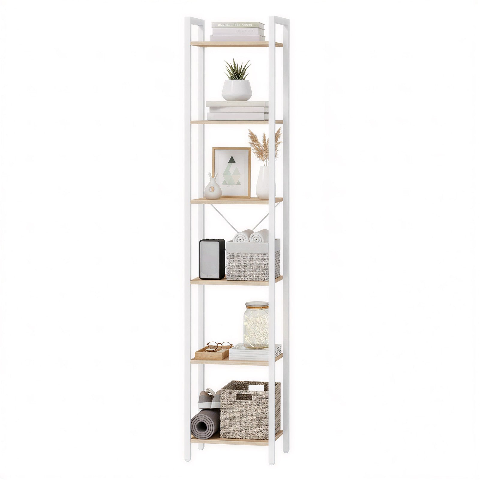 Storage Rack with 6 Tiers, Book Shelf, 30 x 40 x 187.5 cm, for Study, Living Room, Bedroom, Black - image 49