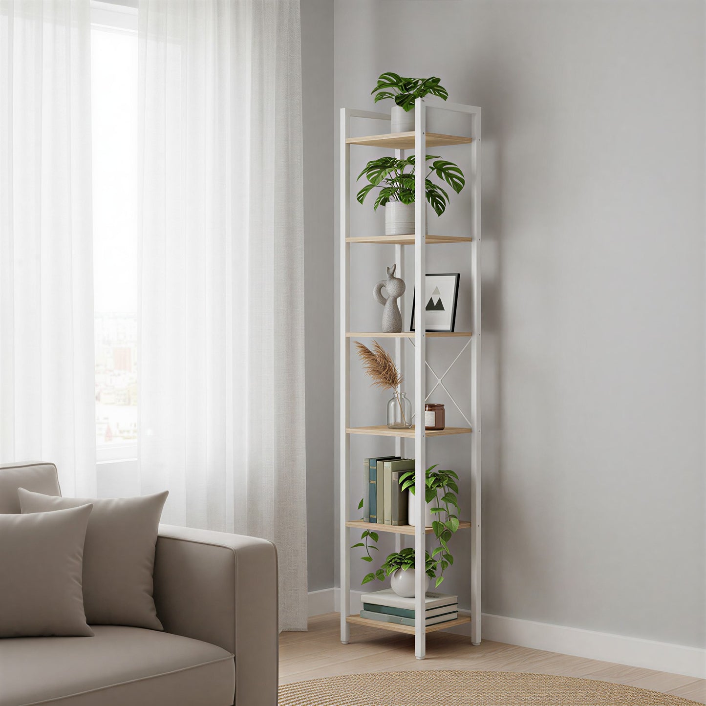 Storage Rack with 6 Tiers, Book Shelf, 30 x 40 x 187.5 cm, for Study, Living Room, Bedroom, Black - image 52