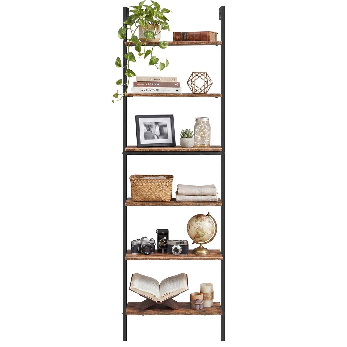 Ladder Shelf, 6-Tier Industrial Bookshelf - image 1