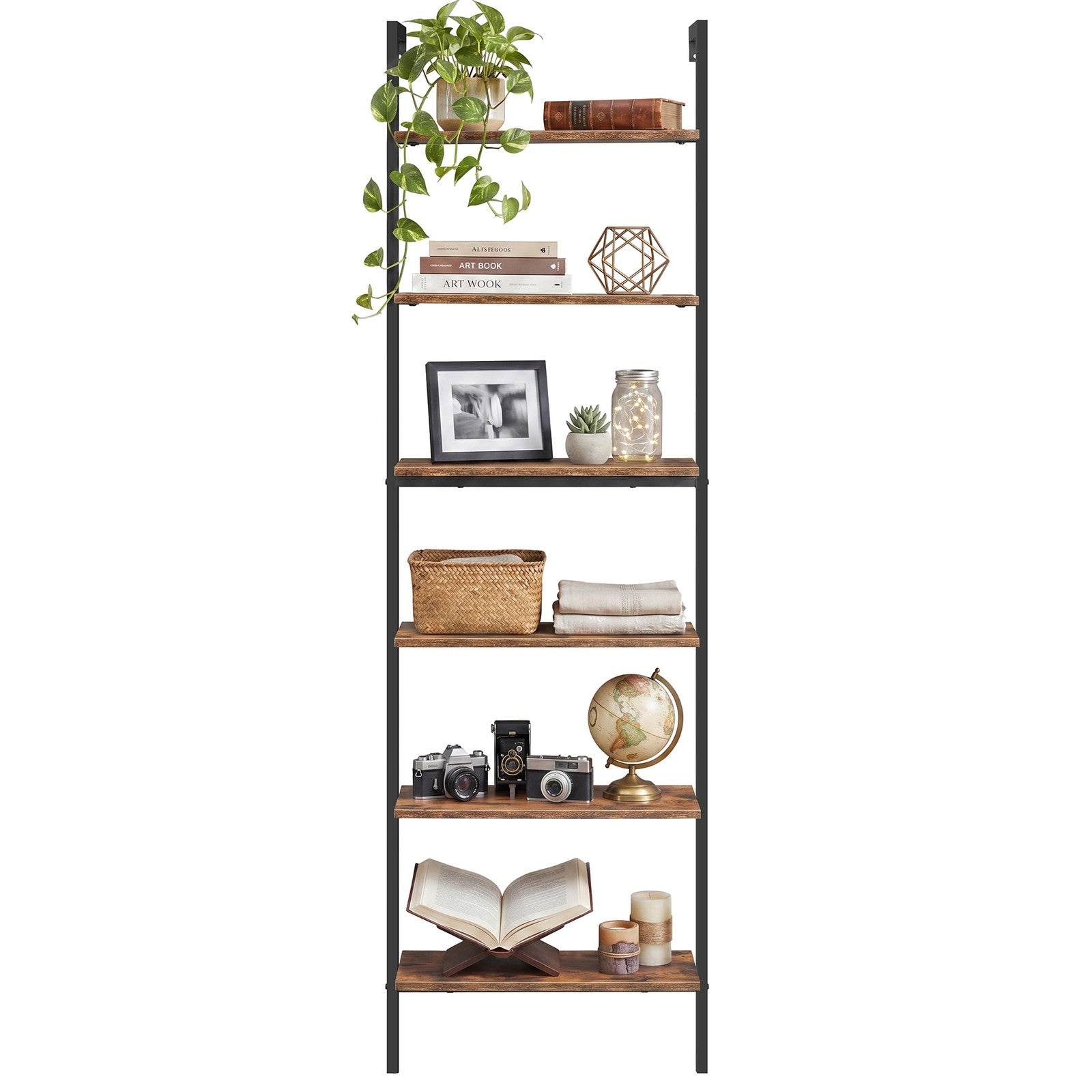 Ladder Shelf, 6-Tier Industrial Bookshelf - image 1