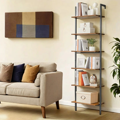 Ladder Shelf, 6-Tier Industrial Bookshelf - image 2