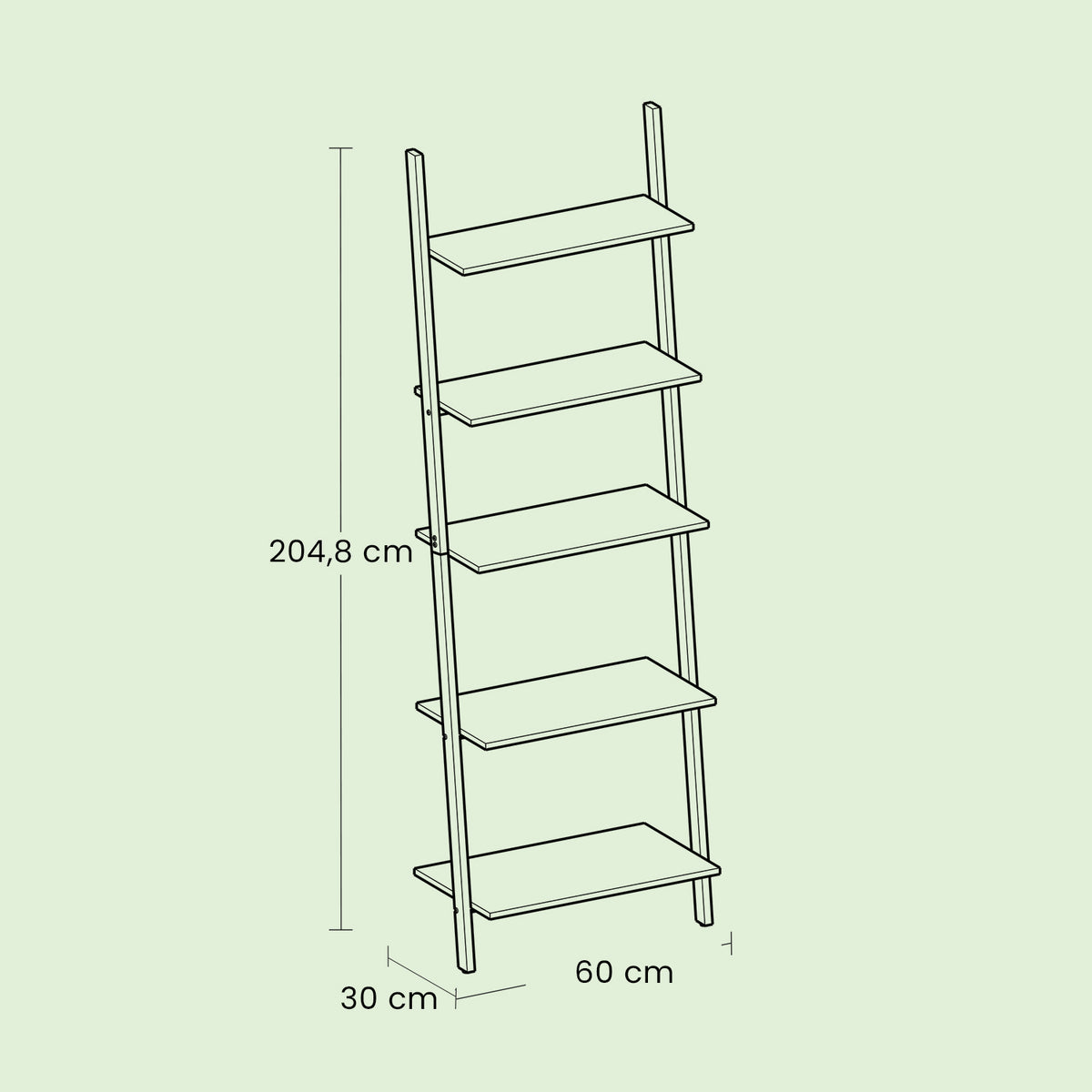 Ladder Shelf, 6-Tier Industrial Bookshelf - image 7