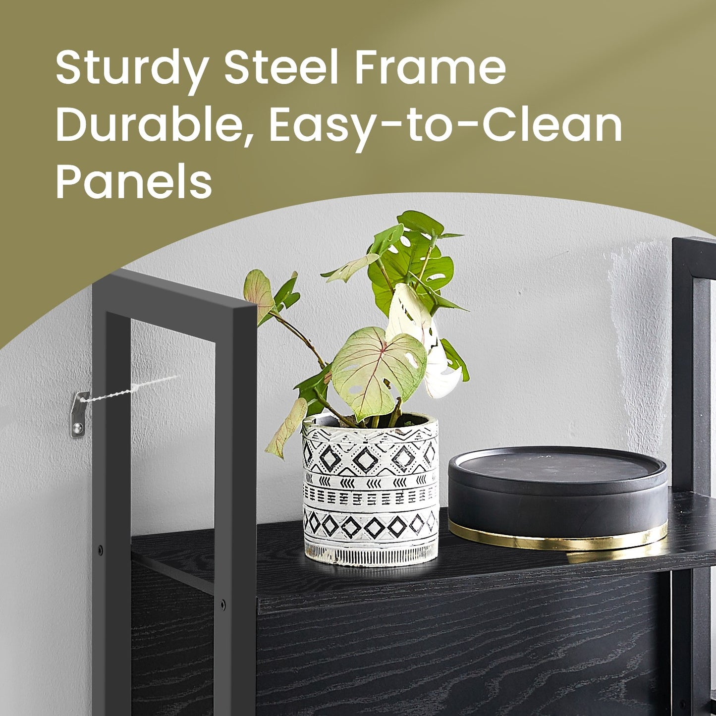 5-Tier Storage Rack with 14 Shelves, Book Shelf with Metal Frame, 24 x 158 x 166 cm, Brown and Black - image 14