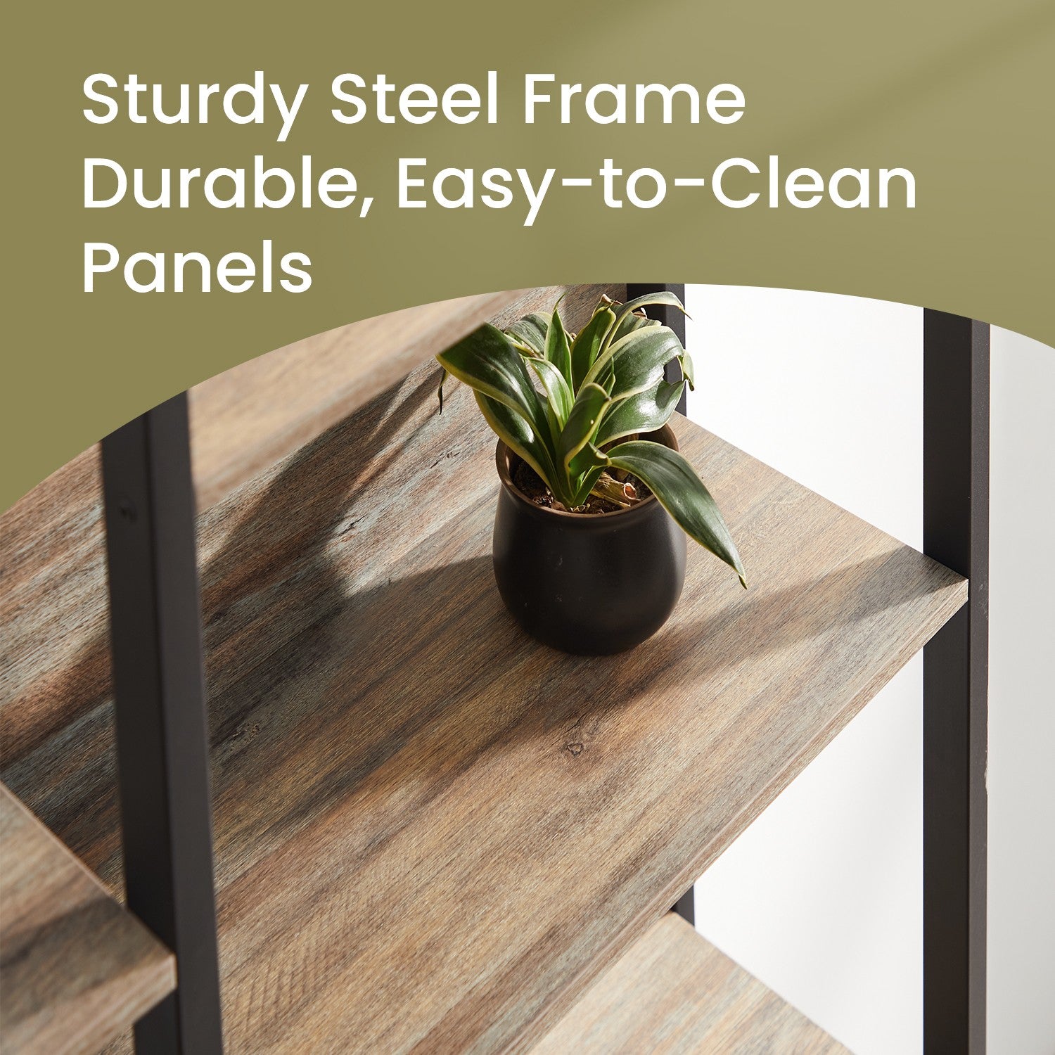 5-Tier Storage Rack with 14 Shelves, Book Shelf with Metal Frame, 24 x 158 x 166 cm, Brown and Black - image 20