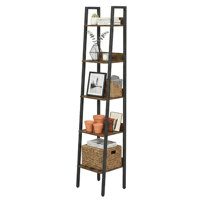 Bookshelf, 5-Tier Narrow Book Shelf, Ladder Shelf for Home Office, Living Room - image 4