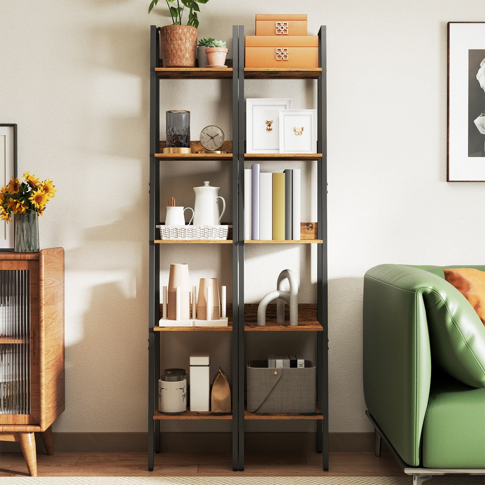 Bookshelf, 5-Tier Narrow Book Shelf, Ladder Shelf for Home Office, Living Room - image 8
