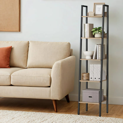 Bookshelf, 5-Tier Narrow Book Shelf, 11.8 x 13.3 x 66.9 Inches - image 10