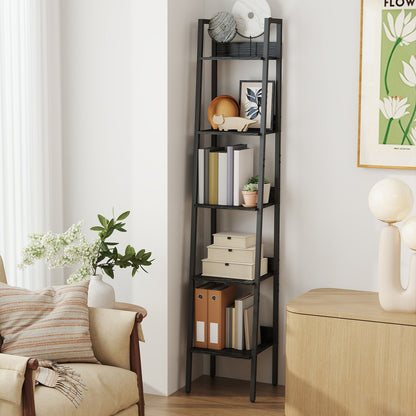 Bookshelf, 5-Tier Narrow Book Shelf, 11.8 x 13.3 x 66.9 Inches - image 2