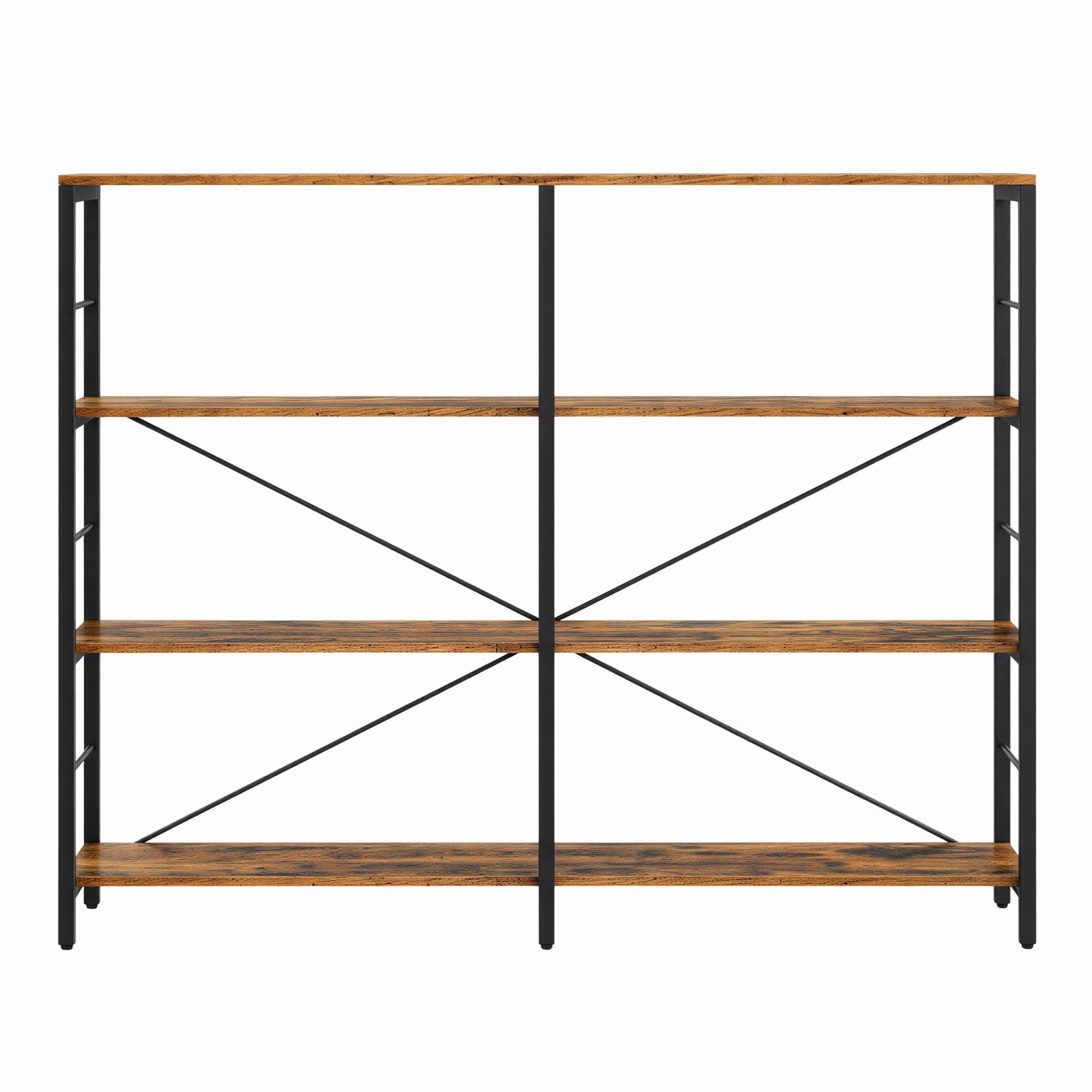 Tall Storage Rack, Industrial Style Bookcase, 4-Tier Shelving Unit for Living Room - image 1