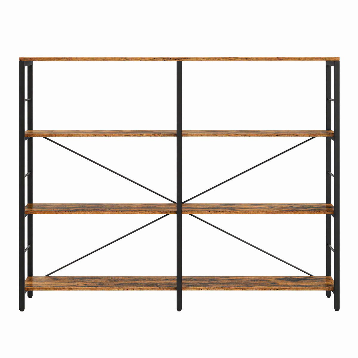 Tall Storage Rack, Industrial Style Bookcase, 4-Tier Shelving Unit for Living Room - image 1