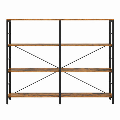Tall Storage Rack, Industrial Style Bookcase, 4-Tier Shelving Unit for Living Room - image 1