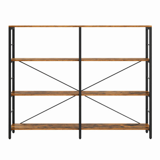 Tall Storage Rack, Industrial Style Bookcase, 4-Tier Shelving Unit for Living Room - image 1