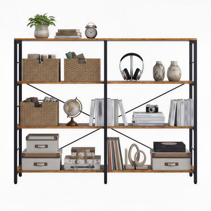 Tall Storage Rack, Industrial Style Bookcase, 4-Tier Shelving Unit for Living Room - image 2