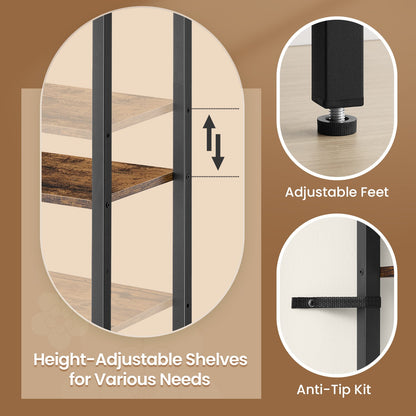 Tall Bookshelf with Door, 6-Tier Bookcase, Metal Frame - image 9