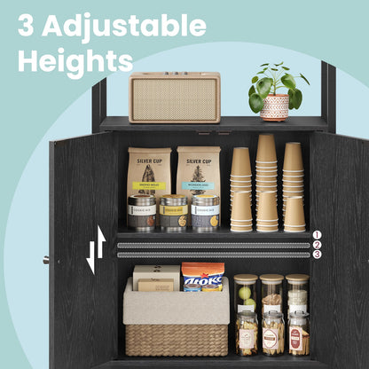 Tall Bookshelf with Door, 6-Tier Bookcase, Metal Frame - image 3
