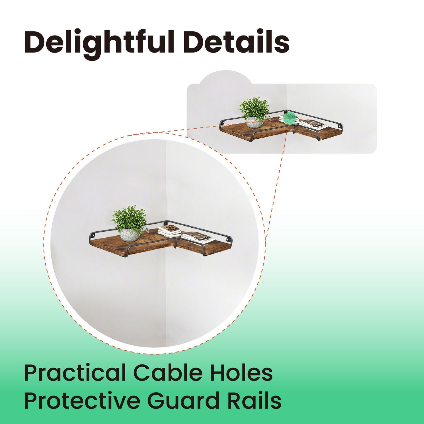 Floating Shelves, Set of 2 Corner Shelves, L-Shaped Wall Shelf - image 4