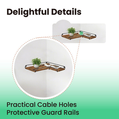 Floating Shelves, Set of 2 Corner Shelves, L-Shaped Wall Shelf - image 4